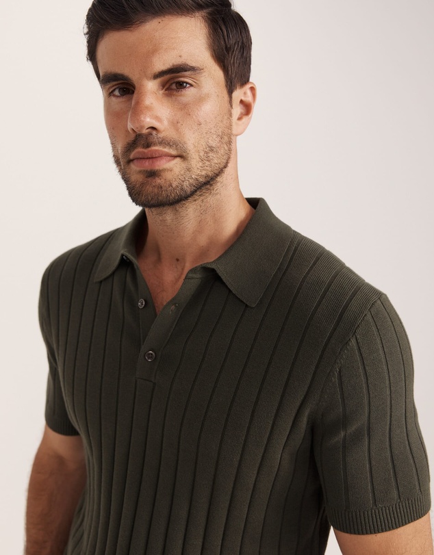 SABA - Erol Cotton Rib Knit Polo
