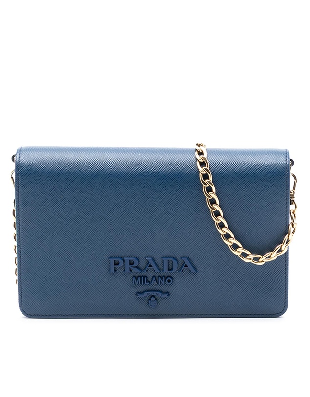 Pre-Loved by Azura Reborn - Pre-Loved Saffiano Lux Monochrome Wallet on Chain