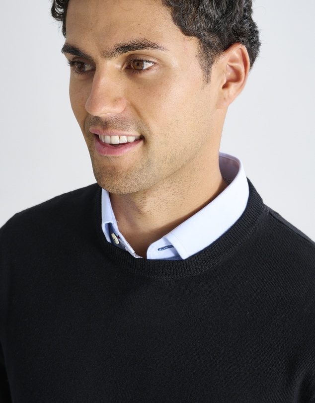 3 Wise Men - 3 Wise Men Driver Crew Neck Merino Knit - Black