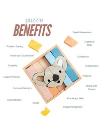 Axis Toys - Stellavan & Papa - 3-in-1 Small Block Puzzle, Koala