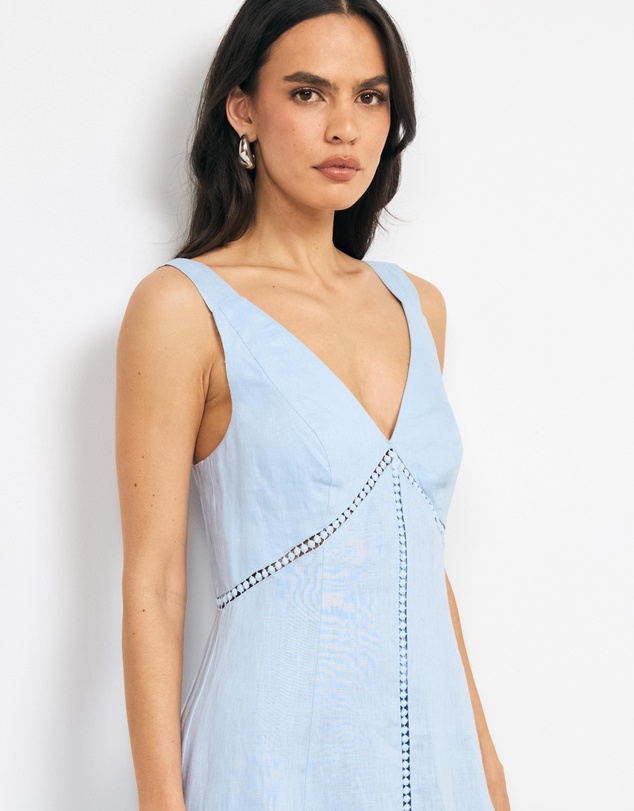 AERE - Tali Panelled V Neck Midi Dress