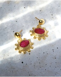 Ottoman Hands - Zand Ruby Drop Earrings