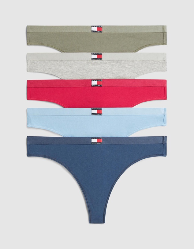 Tommy Hilfiger - 5 Pack Heritage Logo Thongs