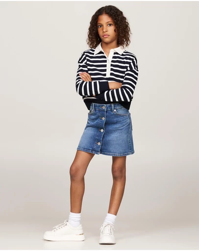 Tommy Hilfiger - Button Through Denim Skirt - Kids