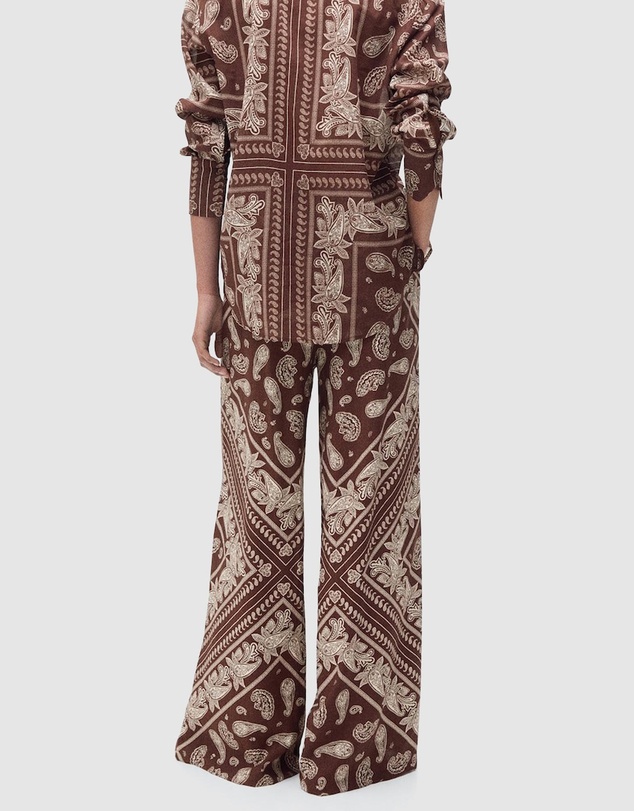 M.N.G - Julia Wideleg Paisley Trousers