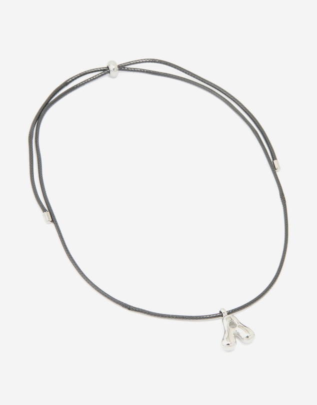Lovisa - Waterproof Stainless Steel Large Bubble Letter A Cord Necklace
