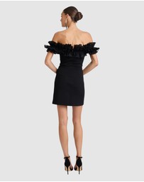 Romance by Honey and Beau - Trevia Frill Neckline Mini Dress