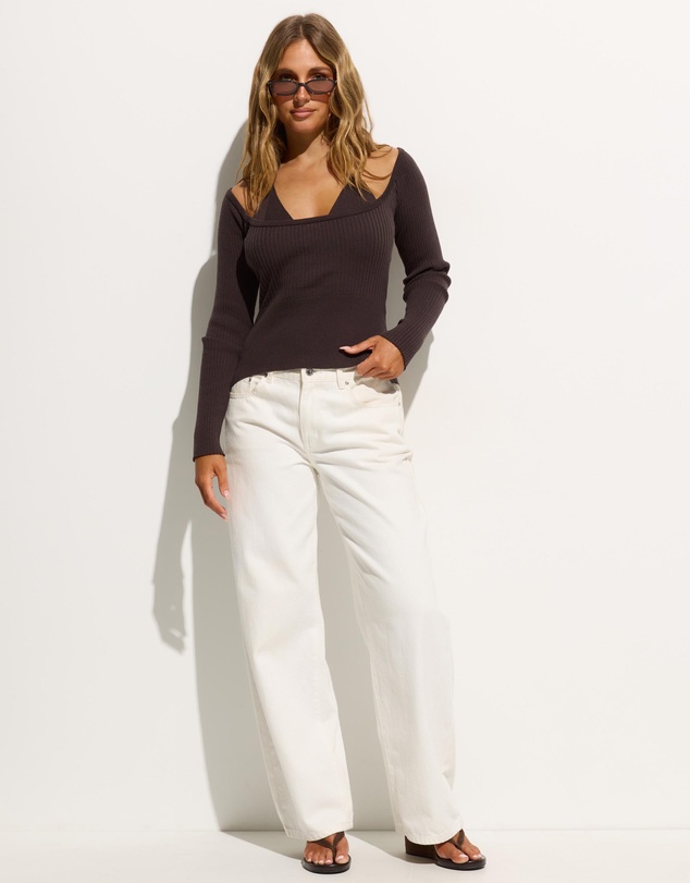 Dazie - Astor Off Shoulder Bralette Knit Top