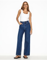 Dazie - London High Waisted Wide Leg Jeans