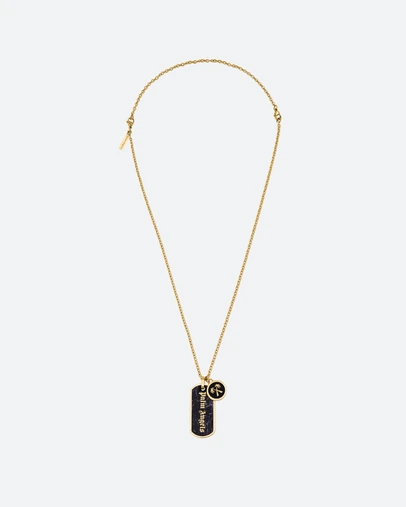 Palm Angels - Valerio GP Onyx Tag&Rondel Necklace