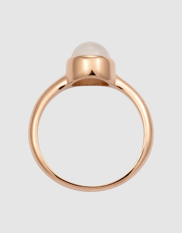 Elli Jewelry - Ring Moonstone Circle 925 Sterling Silver Rosegold