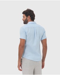 Coast Clothing - Short Sleeve Linen Shirt - Summer Blue