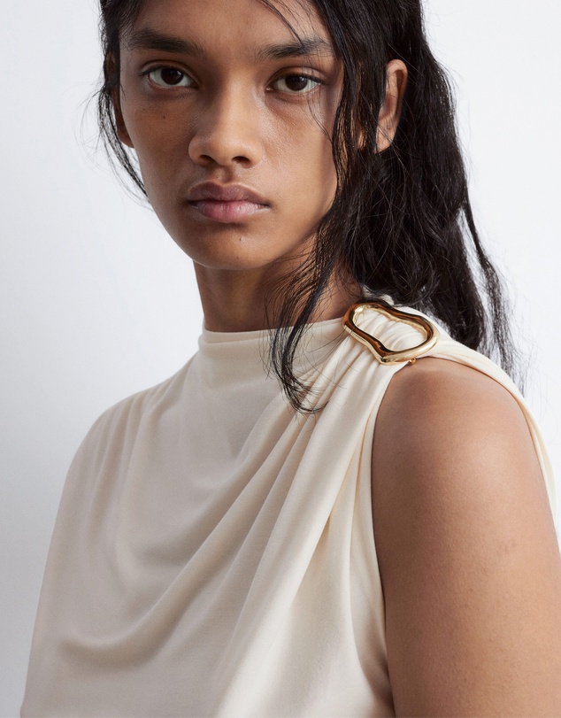 & Other Stories - Ruche Gold-Buckle Top