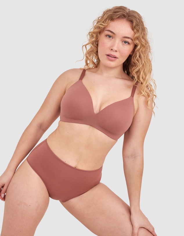 Bras N Things - NKD High Waist Brazilian Knicker-Mocha