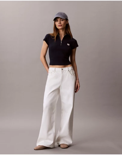 Calvin Klein Jeans - Monologo Patch Rib Zip Top