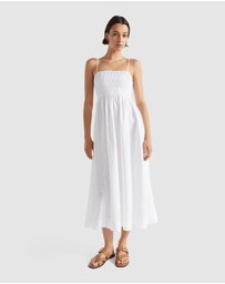 Seed Heritage - Linen Shirred Midi Dress