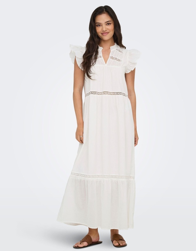 ONLY - Sunny Frilled Cotton Maxi Dress