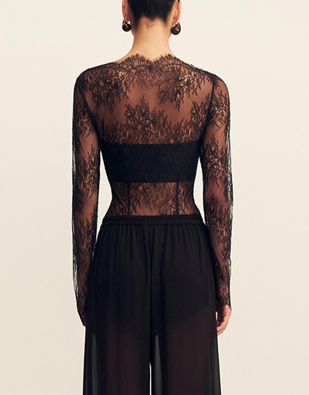Shona Joy - Lambent Lace Long Sleeve Bodysuit