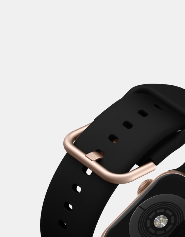 Friendie - Silicone Band with Modern Gold Buckle – The Byron – Apple Compatible
