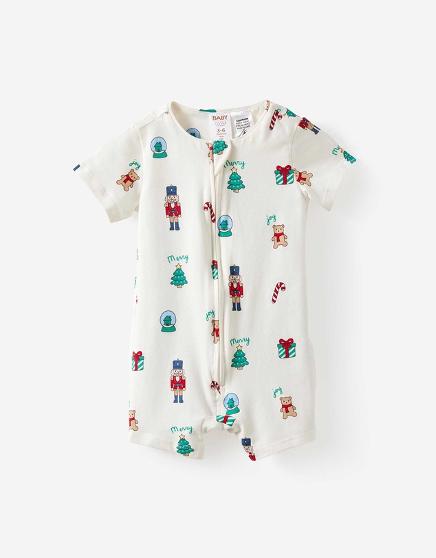Cotton On Kids - Growie Short Sleeve Zip Romper