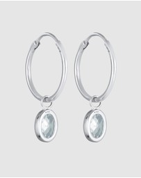 Elli Jewelry - Earrings Creole Zirconia 925 Sterling Silver