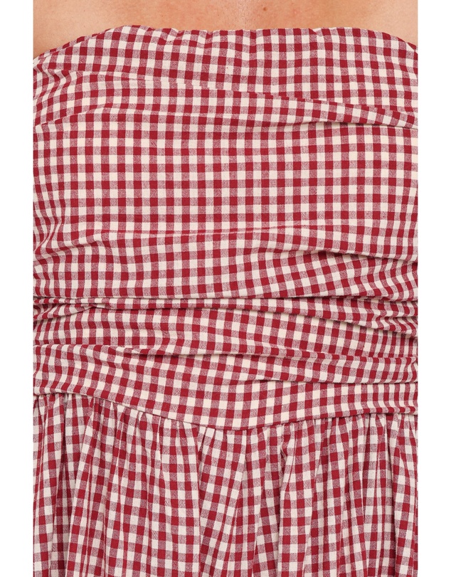 Petal & Pup - Paige Strapless Jumpsuit - Red Gingham