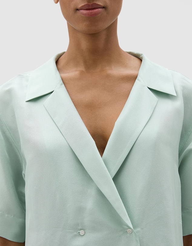 Oroton - SS Silk Wrap Shirt