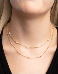 Lovisa - Gold Plated Freshwater Pearl Layered Necklace