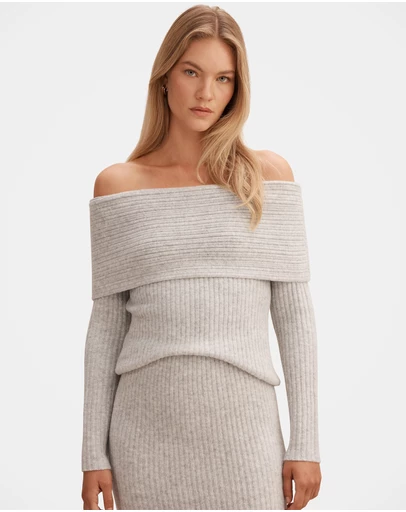 Forever New - Marcie Ribbed Knitted Bardot Top