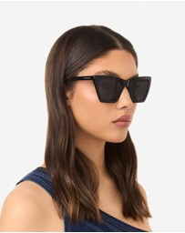 Hawkers Co - Polarized Black Dark Flush Sunglasses for Men and Women UV400