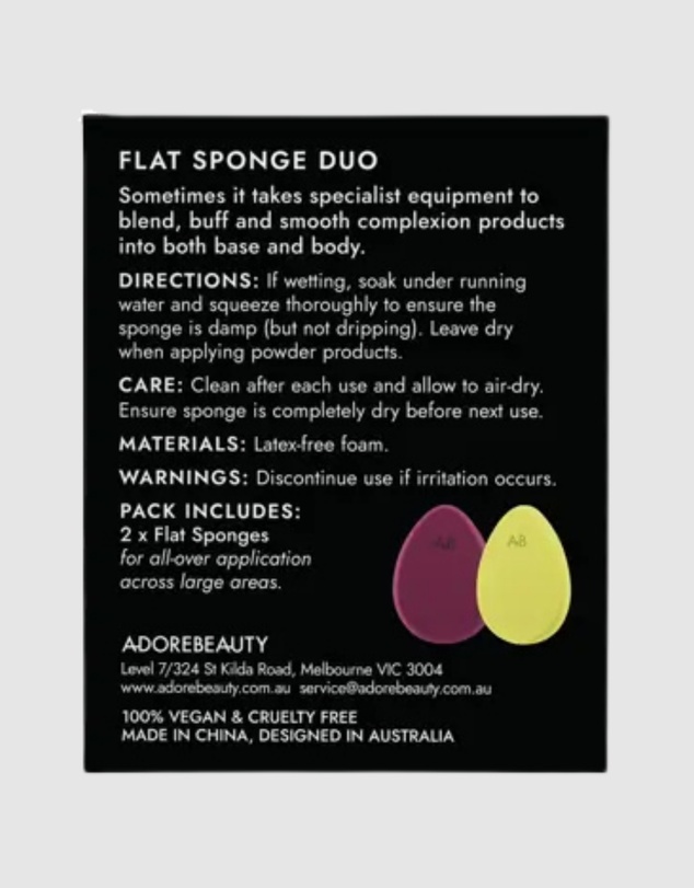 Adore Beauty - Flat Sponge Duo LIMITED EDITION