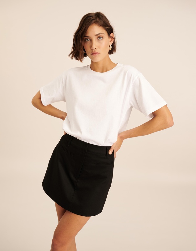 AERE - Cotton Blend Tailored Mini Skirt