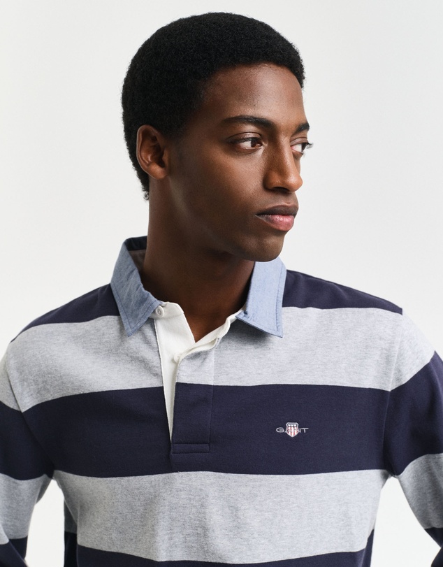 Gant - Chambray Collar Striped Heavy Rugger