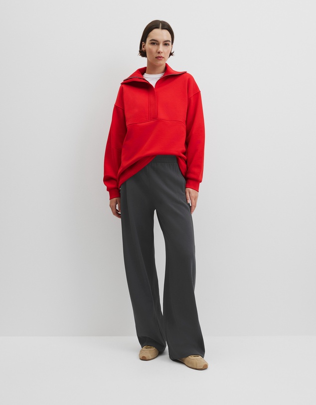 Country Road - Australian Cotton Zip Neck Placket Sweat