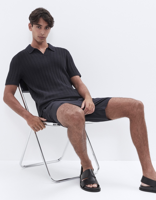 UNISON - Vertical Stitch Knit Polo
