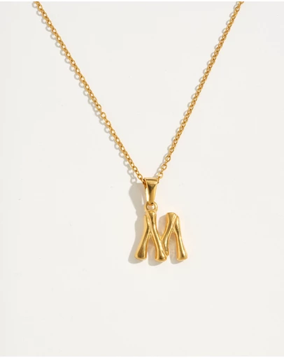 Reliquia - M Initial Gold Charm Necklace