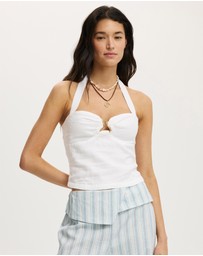 Cotton On - Luxe Linen Halter Top
