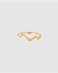 Elli Jewelry - Ring Waves Minimal Trend in 925 Sterling Silver Gold Plated