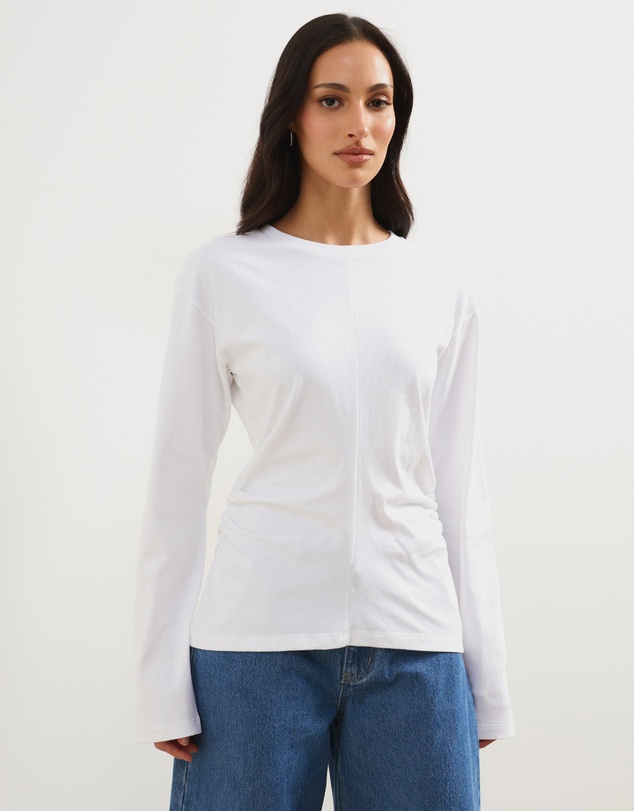 Atmos&Here - Wren Long Sleeve Gathered Side Top