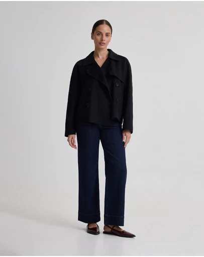 Oxford - Daisy Wool Crop Trench Jacket