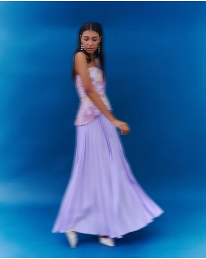 JUSTIN TONG - Cascade Pleated Gown