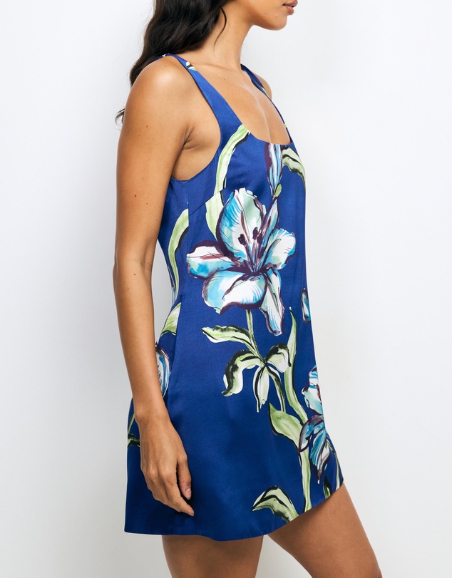 AERE - Allona Structured Satin Mini Dress