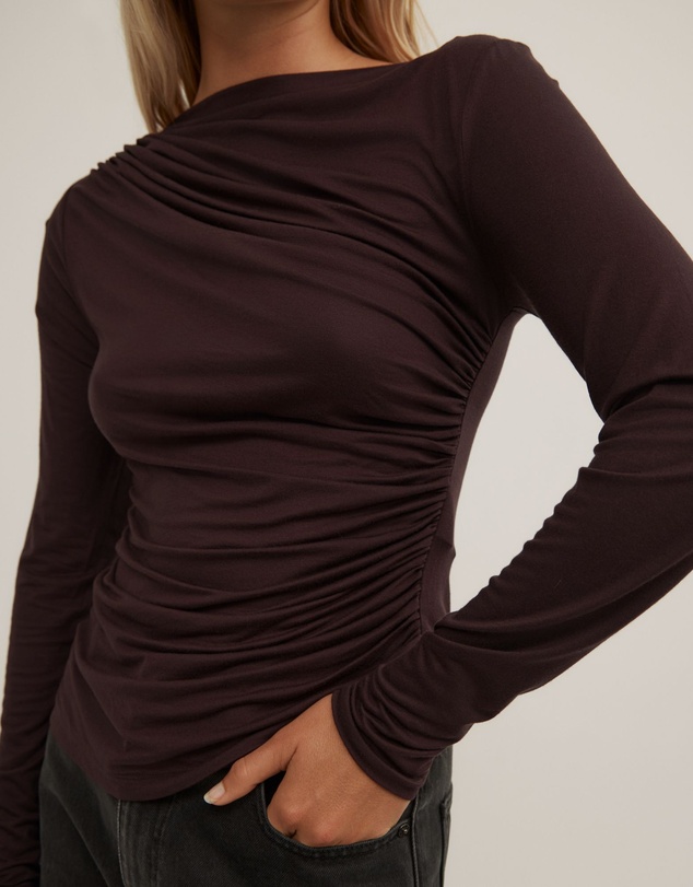 Witchery - Draped Jersey Long Sleeve Top