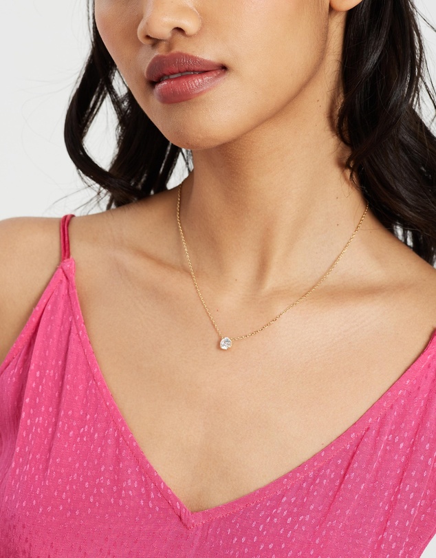 Swarovski - Stilla pendant, Round cut, White Gold
