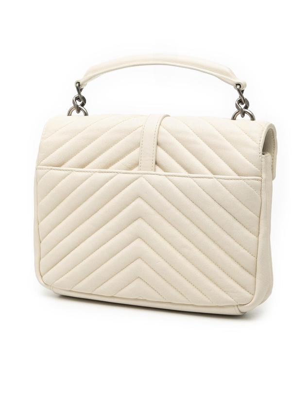 Pre-Loved by Azura Reborn - Pre-Loved Medium Chevron Sheepskin Monogram College Satchel
