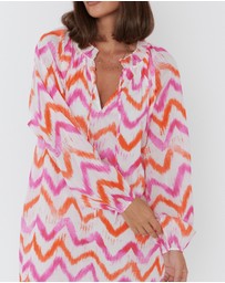 ALEXANDRA - Tobias Dress Pink Orange Zig Zag