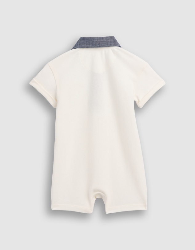 GAP - One Piece Denim Pique Polo Shorties - Babies