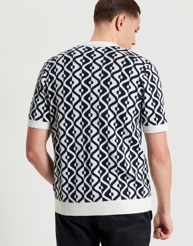 Ben Sherman - Tile Jacquard Resort Knitted Shirt