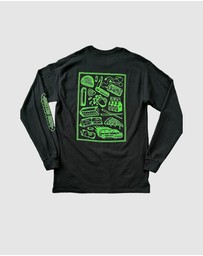 KFD - Kfd Men Bleak Outlook Long Sleeve Tshirt Relaxed Fit Crew Neck Green