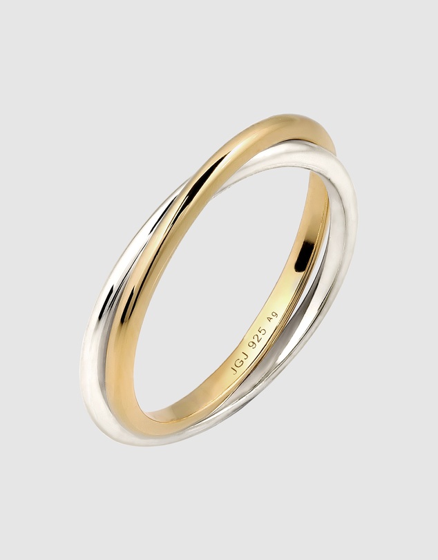 Elli Jewelry - Ring Duo 925 Sterling Silver Gold-Plated